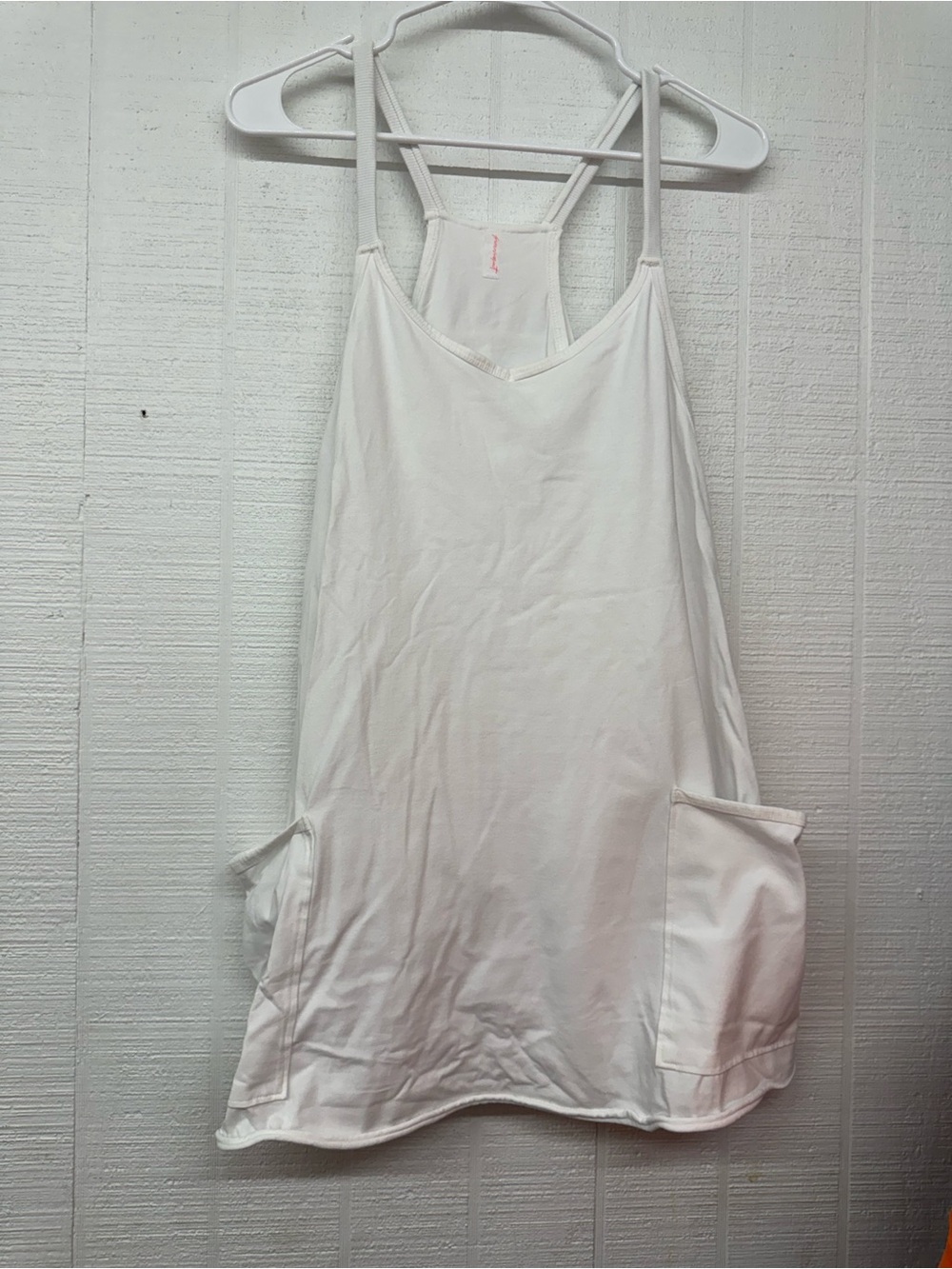 Free People white hot shot Sleeveless Mini Dress with Front Pockets